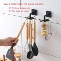 6 Hooks Kitchen Storage Rack 360 Degrees Rotating Hook Self Adhesive Kitchen Hooks Bathroom Hanger Shelf Hanging Rack Organizer. 