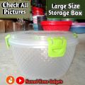 Large Size  Plastic Storage Box with Airtight Locking Clips - Beautiful Design, Freezer Safe, BPA Free. 