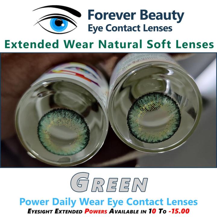 Green Eyesight Extended Power Contact Lenses Cosmetic Colored Eye Contact Lenses Forever Beauty / Disposable Lenses / Lense, Eye Lense / Color Lense / Eye Lenses For Girls Women Men