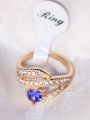 Premium Luxury Gold-Plated Zircon Ring for Women – Elegant Attractive Engagement & Party Ring. 