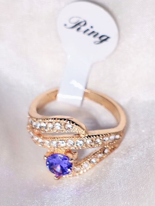 Premium Luxury Gold-Plated Zircon Ring for Women – Elegant Attractive Engagement & Party Ring