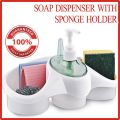 Titiz 3 In 1 Soap Dispenser And Sponge Holder Kitchen Kit. 