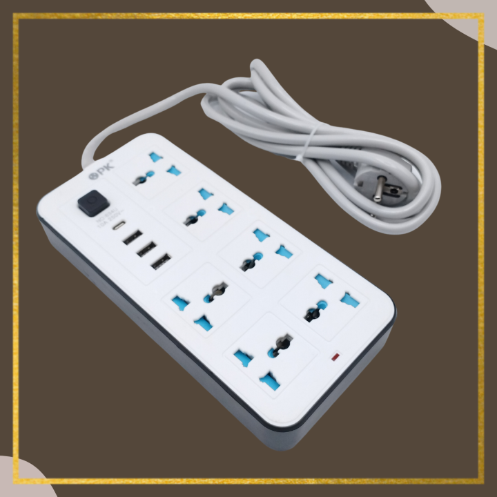 OPK%20Smart%20Universal%20Extension%20Board%20Multi%20Power%20Plug%20With%206%20Power%20Sockets%20+%203%20USB%20Ports%20Plug%20+%201%20Type%20C%20For%20Electronics%20Mobile%20Charging%20Adapter%20With%201.8%20Meter%20Heavy%20Duty%20Copper%20Wire%20White%20-%20Image%204