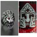 Pack of 2 Men's Kayi Obasi Flag Ottoman Empire Ring Cool Stainless Steel Fashion Square Gold Rings Jewelry For Men. 