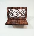 Visiting Card Holder, Office Cards, Table Organizer, Laser Cut, Laminated MDF Wood, Brown Color, Leaves. 