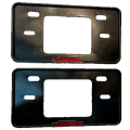 2Pc Car Front , Back Number Plate Frames License Plate Cover With Reflector Black. 