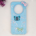Tecno Spark 30C 4G Soft Silicone Fancy Flowers And Butterfly design Mobile Back Case (Sky-Blue). 