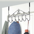 Over Door Metal Hanger Stand With 7 Hooks Kitchen Accessories Bedroom And Bathroom, Hanging Clothes Organizer Stand Rack , coated hangers , Hanging Storage Rack for Hat, Coats, Purses, Scarves, Clothes, Jackets, Belt, Bedroom, Bathroom, Closet. 