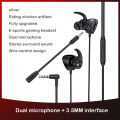 LO Gaming Headset With Microphone Pluggable In-ear Mobile Phone Computer Wired Headset. 