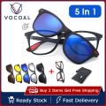 Vocoal 5 in 1 Sunglasses Set Magnetic Snap-On Glasses Unisex Lenses Retro Frame UV400 Polarized Driving Day Night Vision Sunglasses Outdoor Anti-UV Eyewear for Diving Fishing Hiking. 