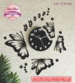 Stars and Butterflies Wooden Wall Clock with Small Stars and Circle Butterfly Clock Home Decor for All Type Rooms. 