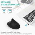 Wireless Ergonomic Mouse, Rechargeable 2.4G Bluetooth Vertical Mouse Switch to 3 Devices Optical Mice with 6 Buttons 3 Adjustable DPI Levels for Laptop, PC, MacBook, Notebook. 