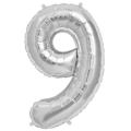Foil Number Balloons 32" Inch (0-9 including numbers) Silver. 