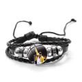 New Freddie Mercury Leather Bracelet Braided Beaded Bracelets Bangle Glass Cabochon Hot Band Queen Lead Singer Photo Multilayer. 
