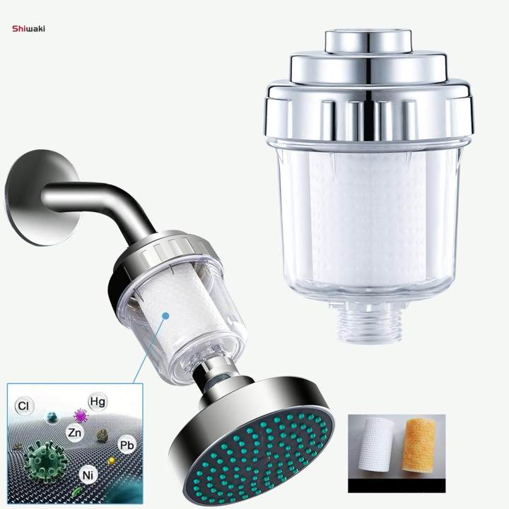 Inline Shower Filter Reusable Faucet Filter Under Sink Bathing Line Filter for 1 Filter Elements