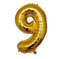 Number Foil Balloon 16" Inch Customized Metallic Golden, Silver,  0 1 2 3 4 5 6 7 8 9 Foil Balloons, Aluminum Hanging Date Year Age Foil Film Balloon for Wedding, Birthday Party Decoration ,Anniversary Banner Air Balloon Theme. 