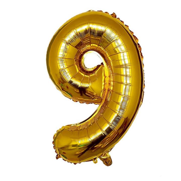Number Foil Balloon 16" Inch Customized Metallic Golden, Silver,  0 1 2 3 4 5 6 7 8 9 Foil Balloons, Aluminum Hanging Date Year Age Foil Film Balloon for Wedding, Birthday Party Decoration ,Anniversary Banner Air Balloon Theme