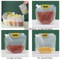 (Pack of 2) Sealed Storage Bag Rice Packaging Bag Grains Moisture-Proof Insect-Proof Transparent Thickened Portable Food-Grade Bag (2.5 liter). 