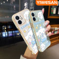 YIWESAN Case For Samsung galaxy A32 5G A32 4G M32 5G Case Cartoon Cinnamoroll Dog Pattern Luxury Plating Phone Case Square Edge Pattern Shockproof Soft Casing Full Lens Cover Camera Protection Cases. 