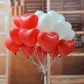 80 Red & White Heart Shaped Latex Balloons For Birthday , Anniversary & Wedding Decoration. 