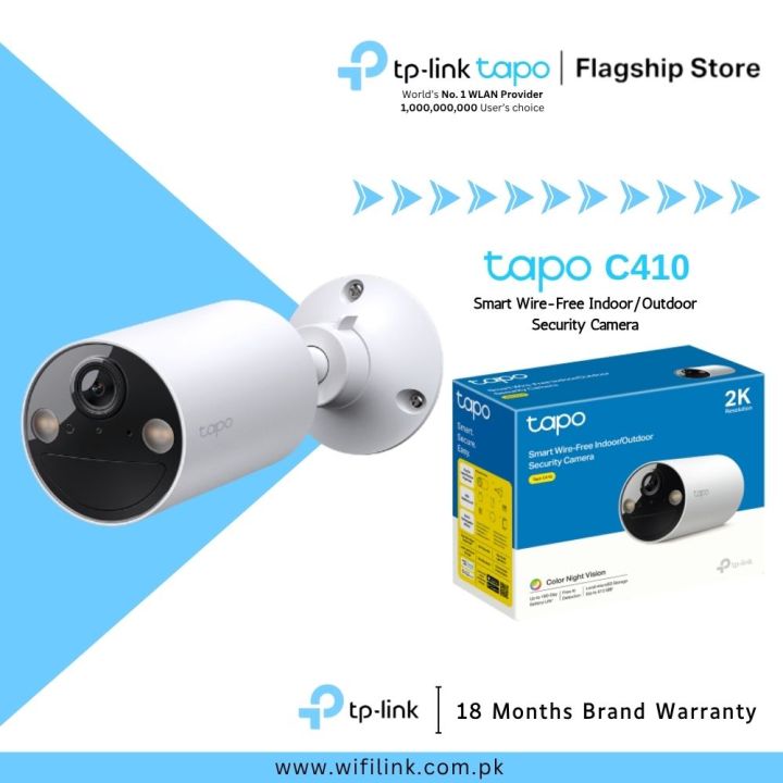 TP-Link Wi-Fi Camera Tapo C410 Smart Wire-Free Indoor/Outdoor Security Camer - 18 Months Brand Warranty