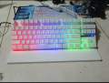 Defender GK-184 semi mechanical RGB  keyboard USB wired keyboard for pc & laptop with wirst pad 87 Keys full Rgb. 