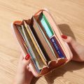 PU Leather Long Wallets for Women Credit Card Holder Zipper Clutch Purses Heart Embroidery Money Bag Wallet Carteras Para Mujer. 