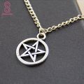 Women Men Round Hollow Star Pentagram Pendant Necklace Xmas Gift Cool Jewelry. 