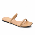 Women Fashion Luxurious 2 Strip Style Flat Slippers, Sandal Perfect for Summer Wear - Comfortable and Stylish for Any Occasion, Available in Black, Beige. 