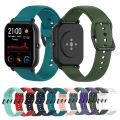 For Amazfit GTS4 Mini Solid Color Soft Silicone Watch Band, Size:Large Size. 
