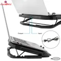 Coolbell CB18 Cooling Pad For 14-17 Inch Laptops Gaming Notebook with 2 large Fans and 2 small Fans USB Powered Adjustable Mounts Stand with LED RGB Lights. 