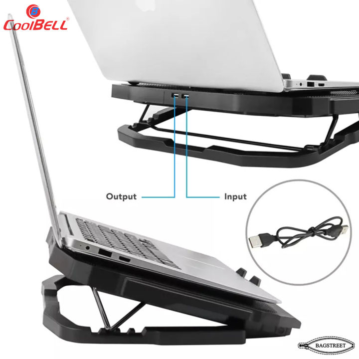 Coolbell%20CB18%20Cooling%20Pad%20For%2014-17%20Inch%20Laptops%20Gaming%20Notebook%20with%202%20large%20Fans%20and%202%20small%20Fans%20USB%20Powered%20Adjustable%20Mounts%20Stand%20with%20LED%20RGB%20Lights%20-%20Image%206