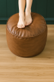 Leather Bean Bag Stool – Compact & Stylish Footrest or Seat for Modern Home Decor. 