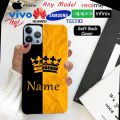 Custom Soft Mobile Back Cover with Name Print for All Models. 