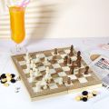 Wooden Chess Board Set Folding Chess Checkers Backgammon 3 in 1. 