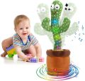 Rechargeable Dancing and Singing Cactus Toy with Recording Lighting Repeats What You Say Fun Toy Gifts for Boys and Girls. 