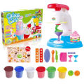 Playdough Ice Cream Parlor Set: Colorful Clay Pretend Play Kit for Kids - Fun and Educational Ice Cream Maker Machine Set with 6 Unique Clay Colors. 