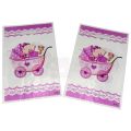 BABY GIRL IN A CARRIAGE GOODY BAGS - PACK OF 10 GOODY BAGS - BABY GIRL GOODY BAGS. 
