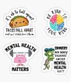 Pack of 4 Sarcastic Brain Stickers Funny Mental Health & Medical Humor Decals for Laptop & Mobile Back Cover Decor Sticker 3inchx3Inch Each Sticker Size. 