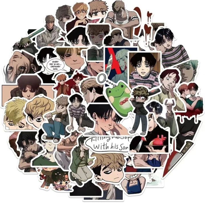 10/30/50PCS Killing Stalking Anime Graffiti Waterproof Sticker Personality Trend Decoration Refrigerator Guitar Helmet Wholesale