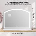 MR>A BRAND Vanity Mirror with Light, 32" x 24" Arched Led Makeup Mirror with 10X Magnification, Tabletop Desk Mirror, Dimmable 3 Colors Mode. 