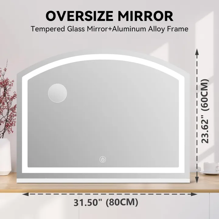 MR>A%20BRAND%20Vanity%20Mirror%20with%20Light,%2032"%20x%2024"%20Arched%20Led%20Makeup%20Mirror%20with%2010X%20Magnification,%20Tabletop%20Desk%20Mirror,%20Dimmable%203%20Colors%20Mode%20-%20Image%204