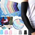 1 Pair Sport Arm Sleeves / Sun UV Protection Long Gloves / Ice Silk Sunscreen Sleeves Hand Protector /Half Finger Sleeves Arm band. 