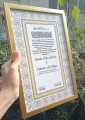 Nikkah certificate with frame wedding accessories and gifts. 