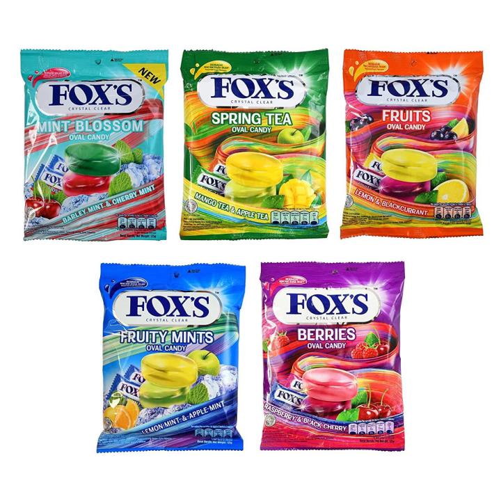 Fox's Crystal Clear Fruits Oval Candy Mix Flavoured, (Pack Of 5)x 125g
