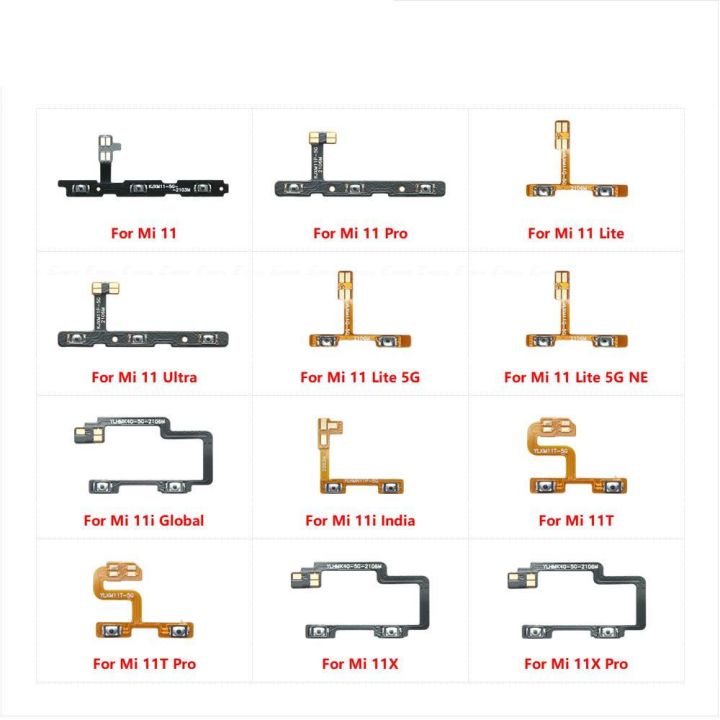Switch Power ON OFF Button Flex Cable Parts Ribbon For XiaoMi Mi 11 11i 11T 11X Pro Lite Ultra 5G NE Global Mute Silence Volume Key