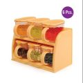 6 Jars Kitchen Cooking Joie Box Set Masala Spices Container (Multicolours) - Masala Rack Spice Daba Kitchen Stand Masala Box New Design 6 Pcs Set. 