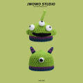 Plankton with the same funny Shrek knitted pullover hat green female autumn and winter warm cute cartoon beanie hat man. 