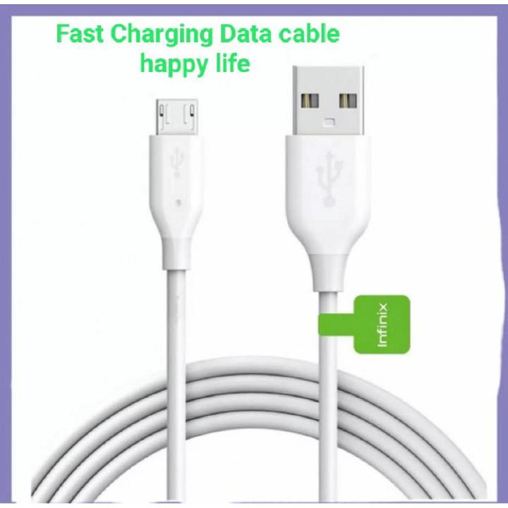 Infinix high speed USB Data Cable White imported high Quality Fast Charging Cable