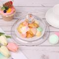 Transparent Dust-proof Creative Acrylic Round Dish Dessert Storage Tray Food Cover Fruit Display Holder Dust-Proof Food Cover Cake Bread Plate. 